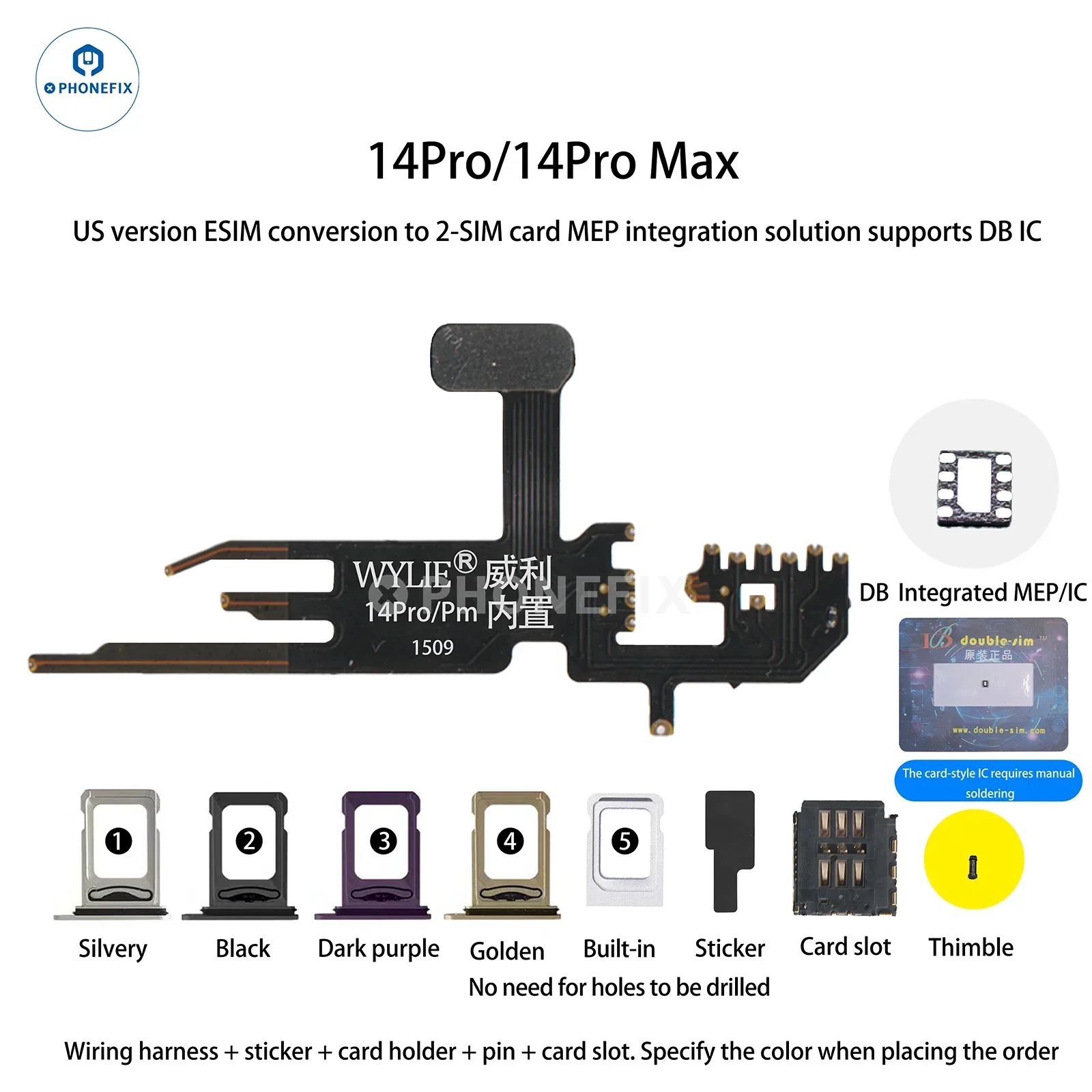 WYLIE iPhone 14-17 eSIM to 2 SIM MEP Kit Supports DB UltraSnow IC - Image 6