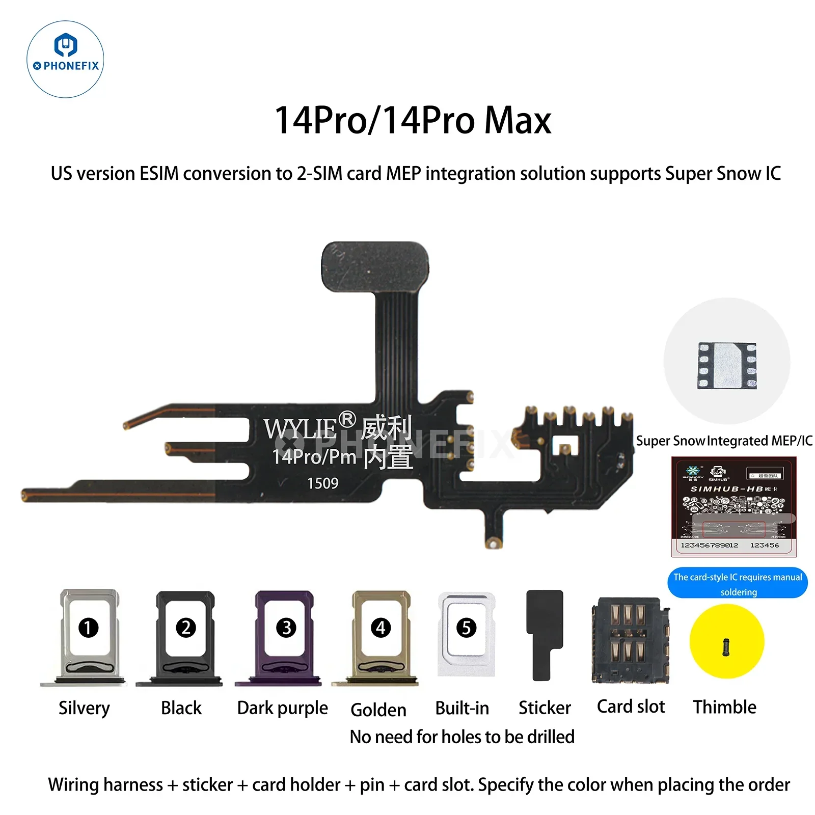 WYLIE iPhone 14-17 eSIM to 2 SIM MEP Kit Supports DB UltraSnow IC - Image 7