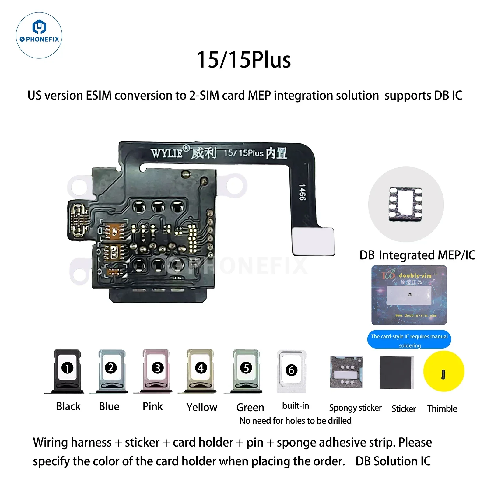 WYLIE iPhone 14-17 eSIM to 2 SIM MEP Kit Supports DB UltraSnow IC - Image 9