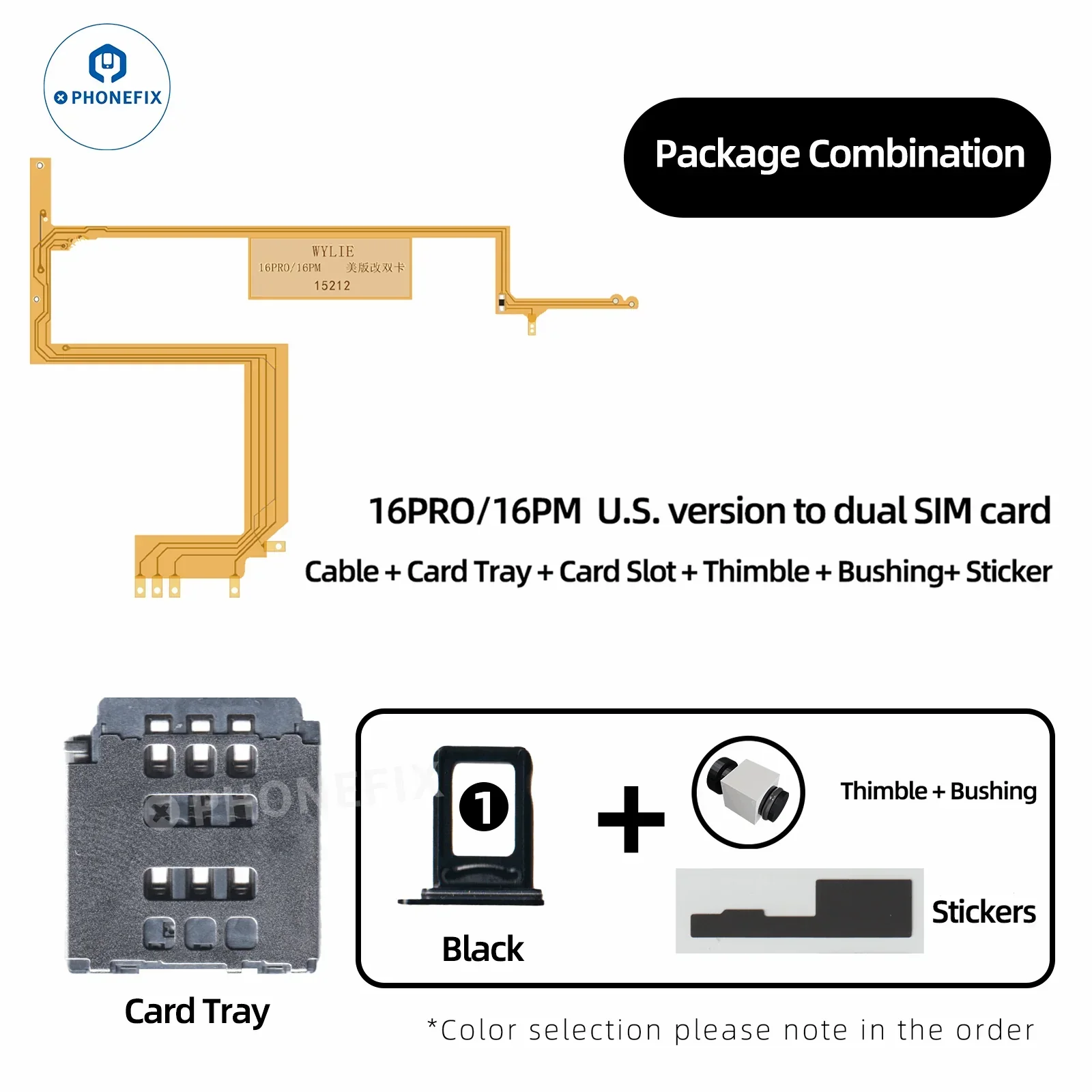 WYLIE iPhone 16 Pro Max eSIM To Dual SIM with Card Slot Tray Kit - Image 2