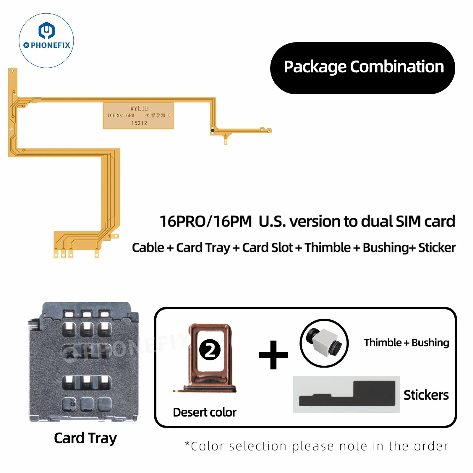 WYLIE iPhone 16 Pro Max eSIM To Dual SIM with Card Slot Tray Kit - Image 3