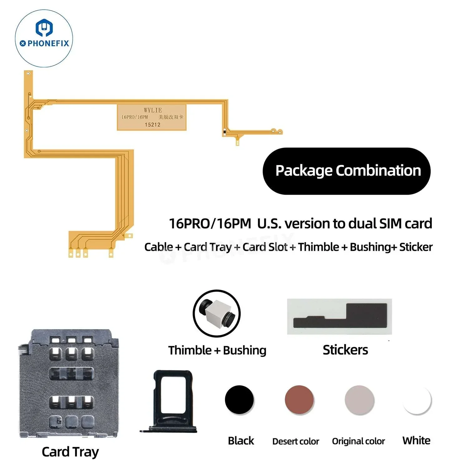 WYLIE iPhone 16 Pro Max eSIM To Dual SIM with Card Slot Tray Kit - Image 6