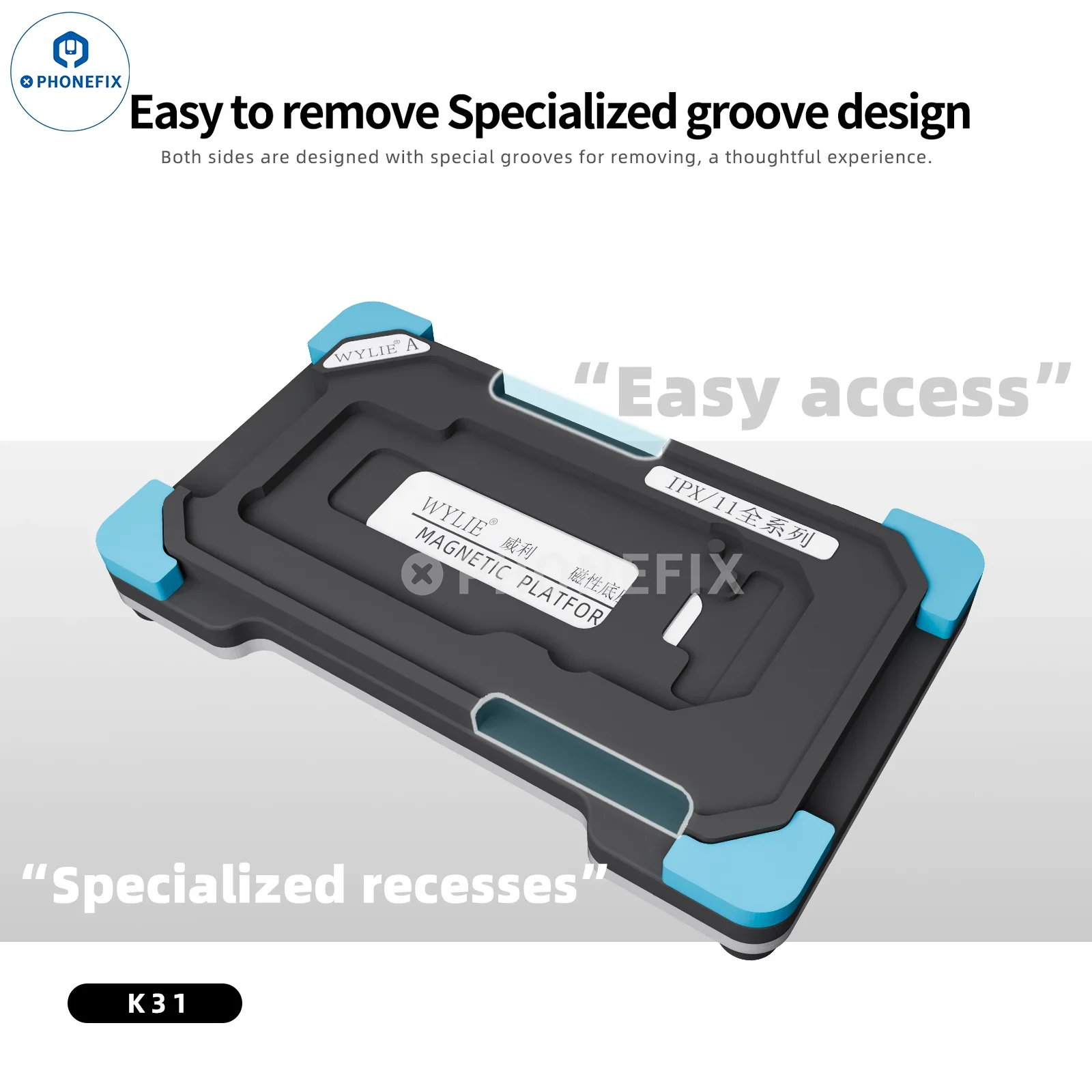 WYLIE K31 iPhone X-16 Pro Max Middle Layer Magnetic Reballing Platform - Image 3