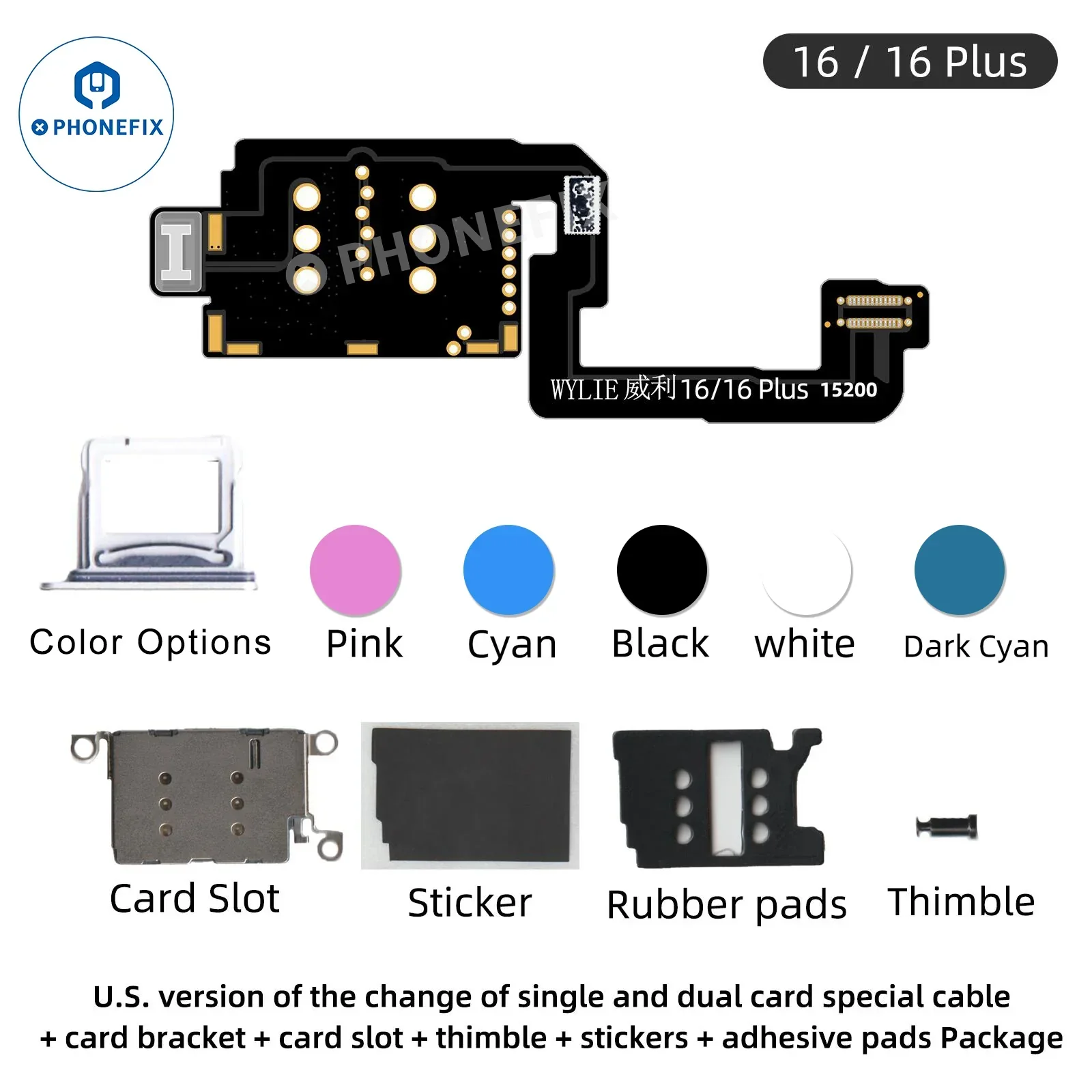 WYLIE US iPhone 16/16 Plus eSIM To Single/Dual SIM Card Special Cable - Image 4