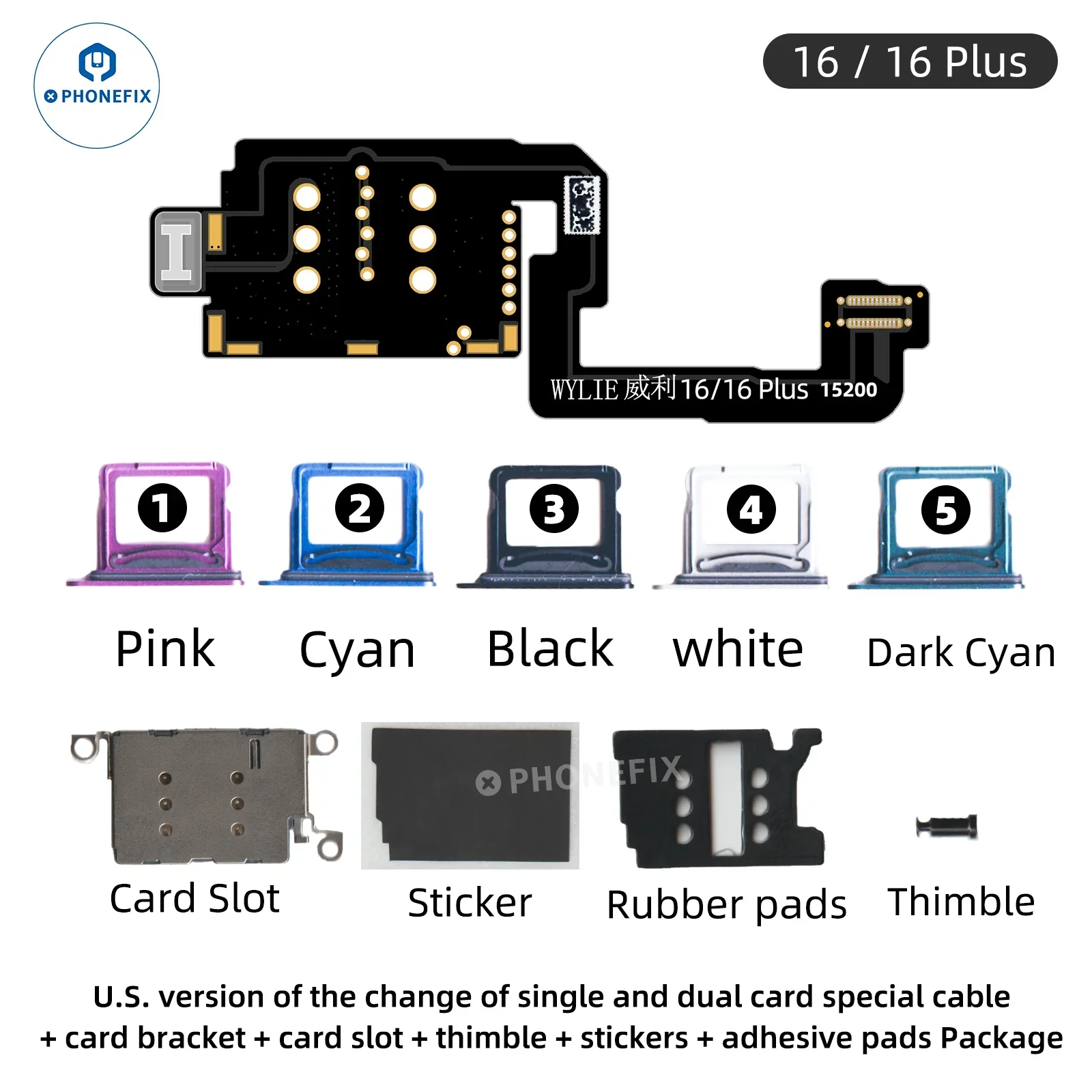 WYLIE US iPhone 16/16 Plus eSIM To Single/Dual SIM Card Special Cable - Image 7