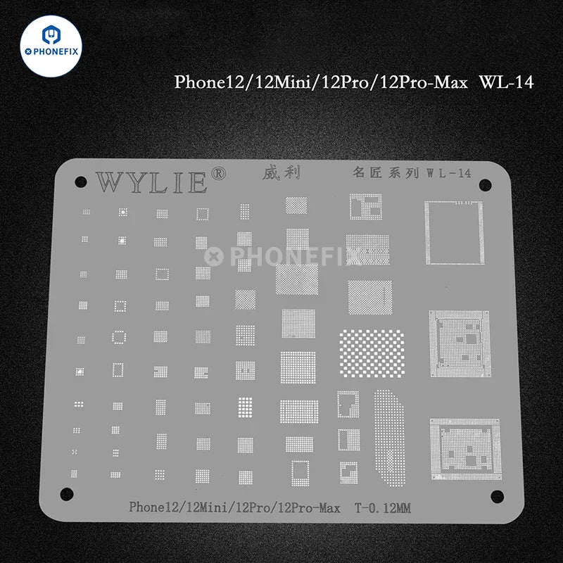 WYLIE WL-15 LCD IC BGA Reballing Stencil For iPhone 6S-12 Pro Max - Image 16