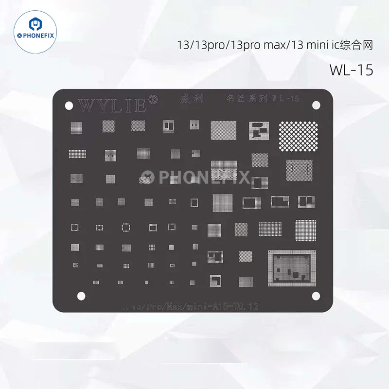 WYLIE WL-15 LCD IC BGA Reballing Stencil For iPhone 6S-12 Pro Max - Image 19