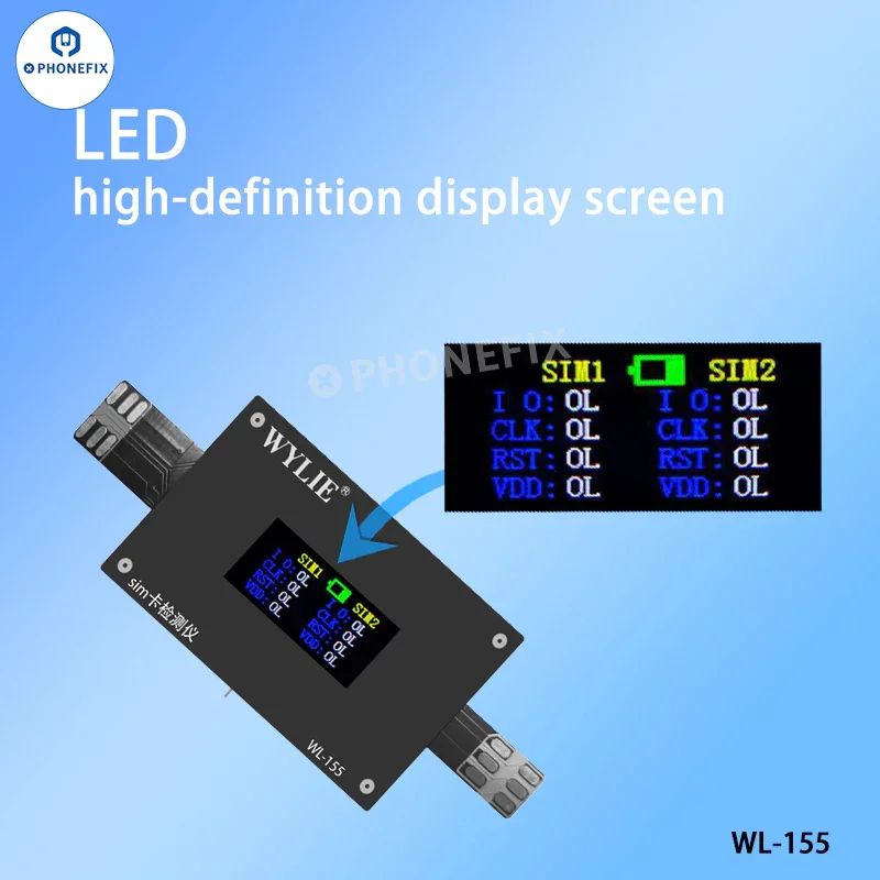 WYLIE WL-155 SIM Card Tester for iPhone 14-17 Pro Max & Android - Image 4