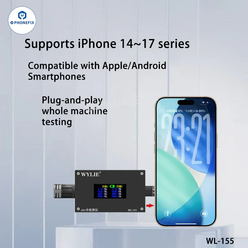 WYLIE WL-155 SIM Card Tester for iPhone 14-17 Pro Max & Android - Image 5