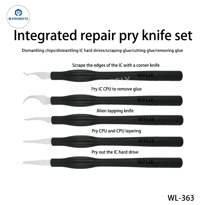 WYLIE WL-363 Integrated Rework Pry Knife 5-in-1 Set for Phone Repair - Image 2