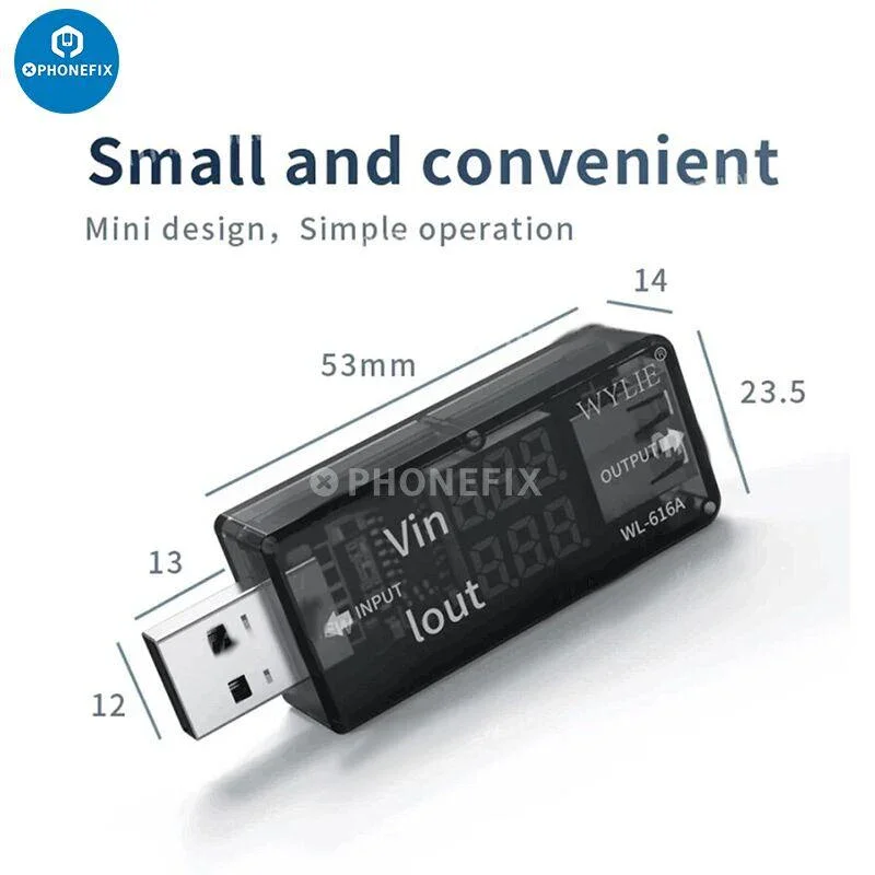 Wylie WL-616A Mini USB Charging Tester Real-Time Digital Display - Image 4