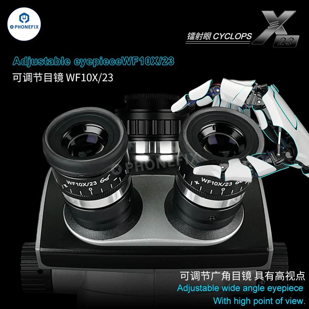WYLIE X23 7-50X Trinocular Zoom Microscope X40 X80 4K Camera - Image 3