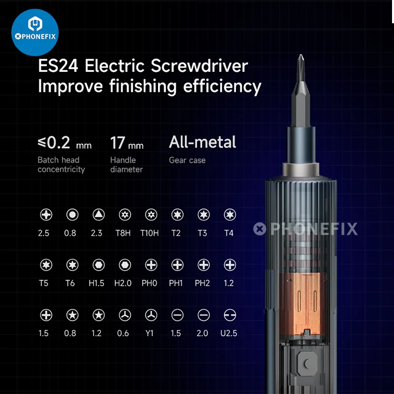 XZZ ES24 Electric Screwdriver With 24 Bits Dual Torque Adjustable - Image 6