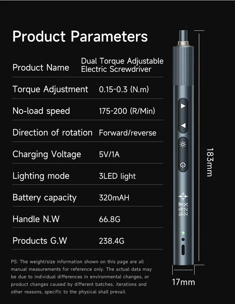 XZZ ES24 Electric Screwdriver With 24 Bits Dual Torque Adjustable - Image 8