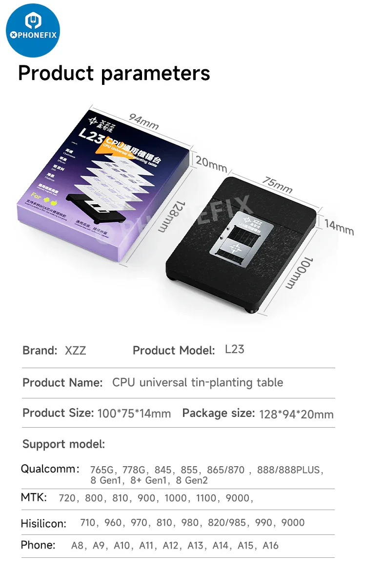 XZZ L23 CPU Reballing Stencil Platform For iPhone A8-A16 BGA Repair - Image 3