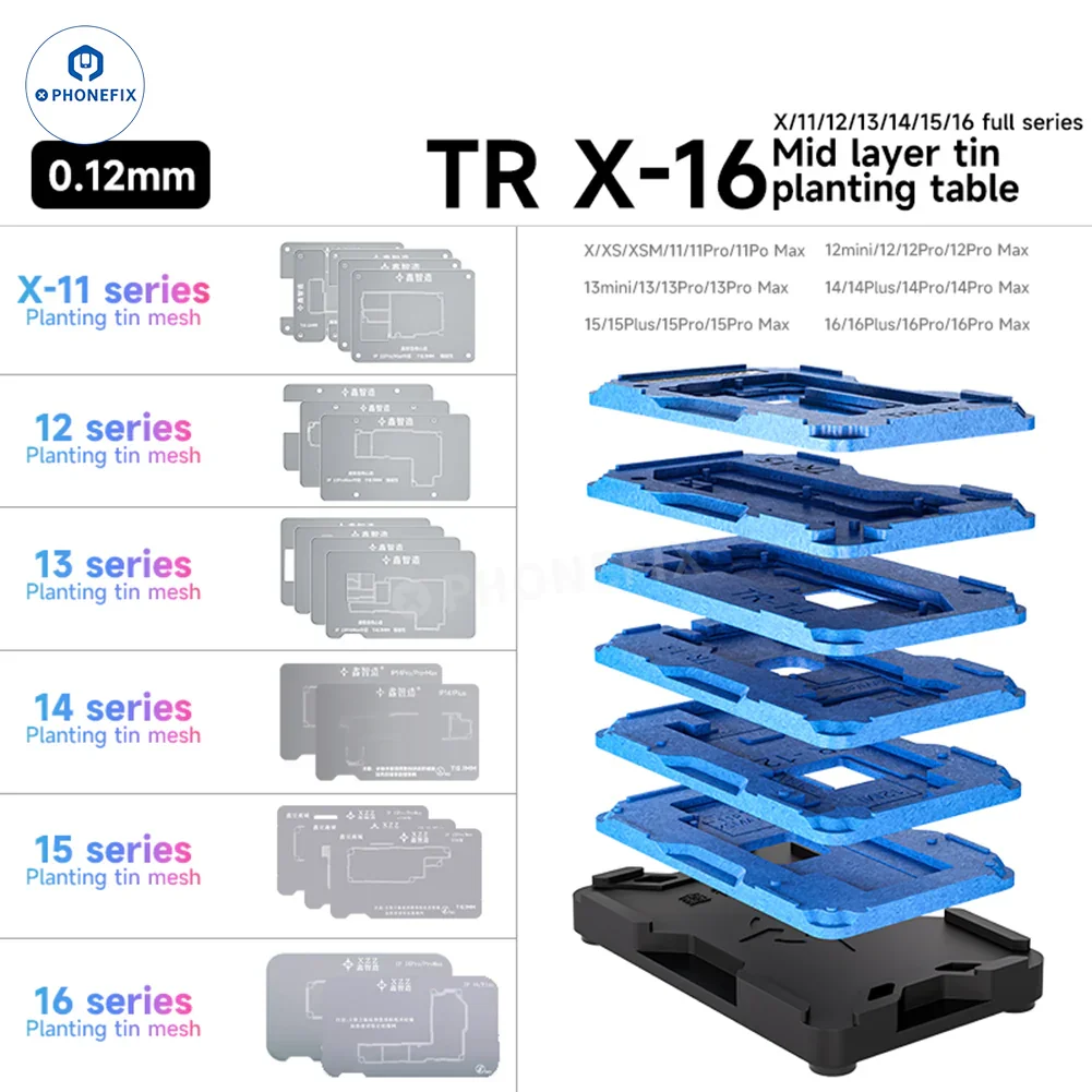 XZZ TR Middle Frame BGA Plant Tin Platform For iPhone X-17 Pro Max - Image 7