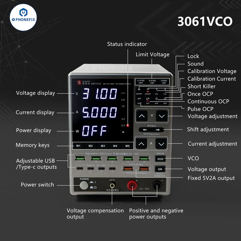 YCS 3060 3061 30V 6A DC Power Supply Phone PCB Repair Ammeter - Image 7