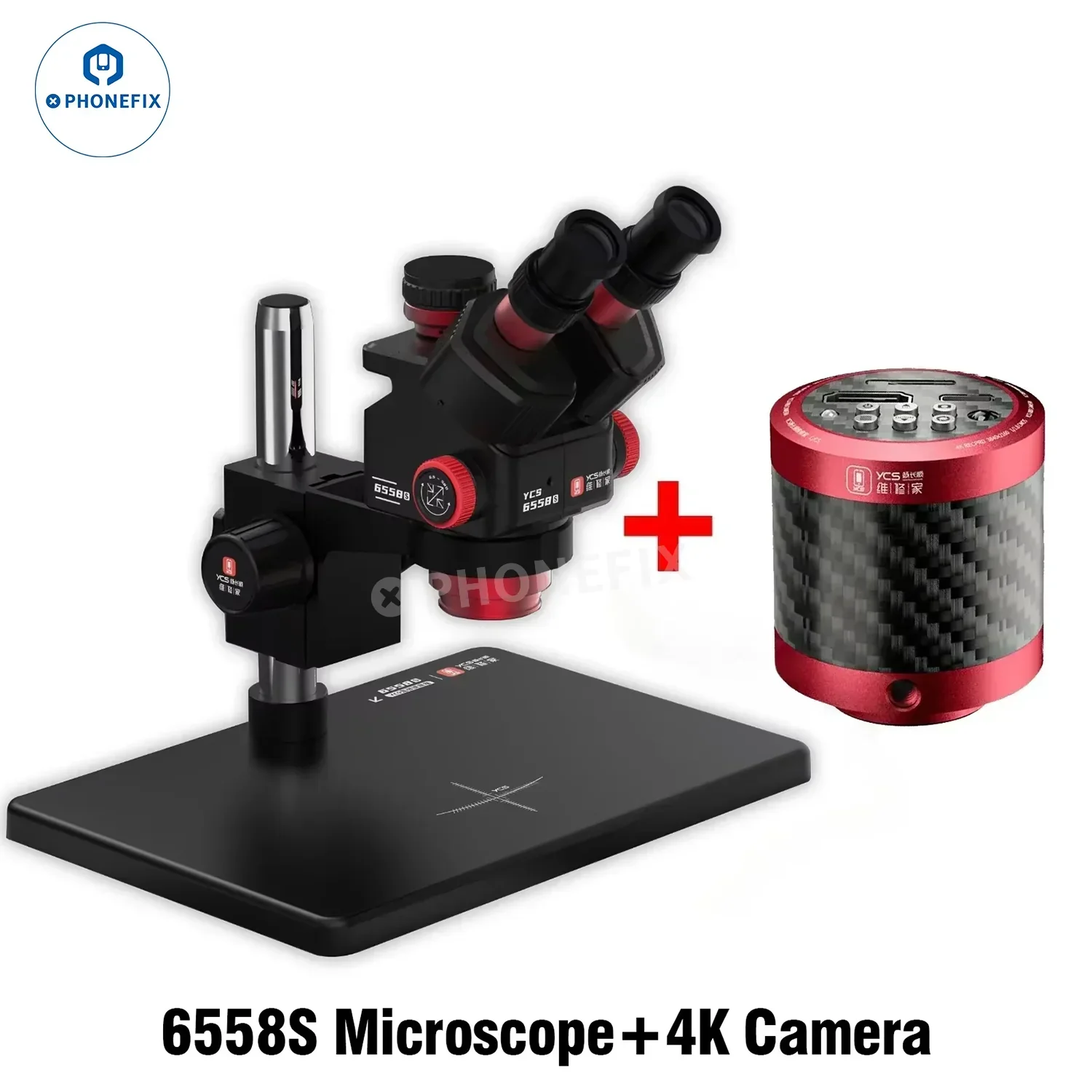 YCS 6558S 6558XS 6.5-58X Zoom HD Trinocular Microscope with 4K Camera - Image 11