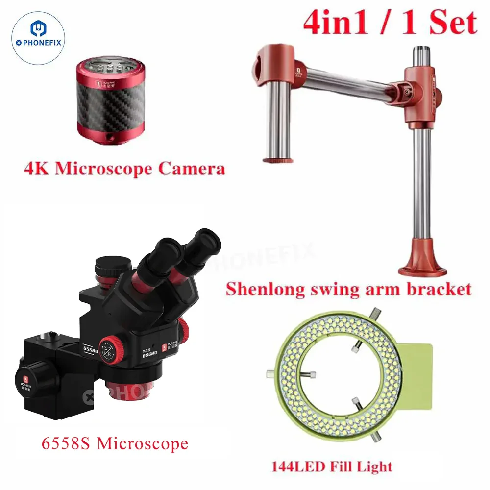 YCS 6558S 6558XS 6.5-58X Zoom HD Trinocular Microscope with 4K Camera - Image 2
