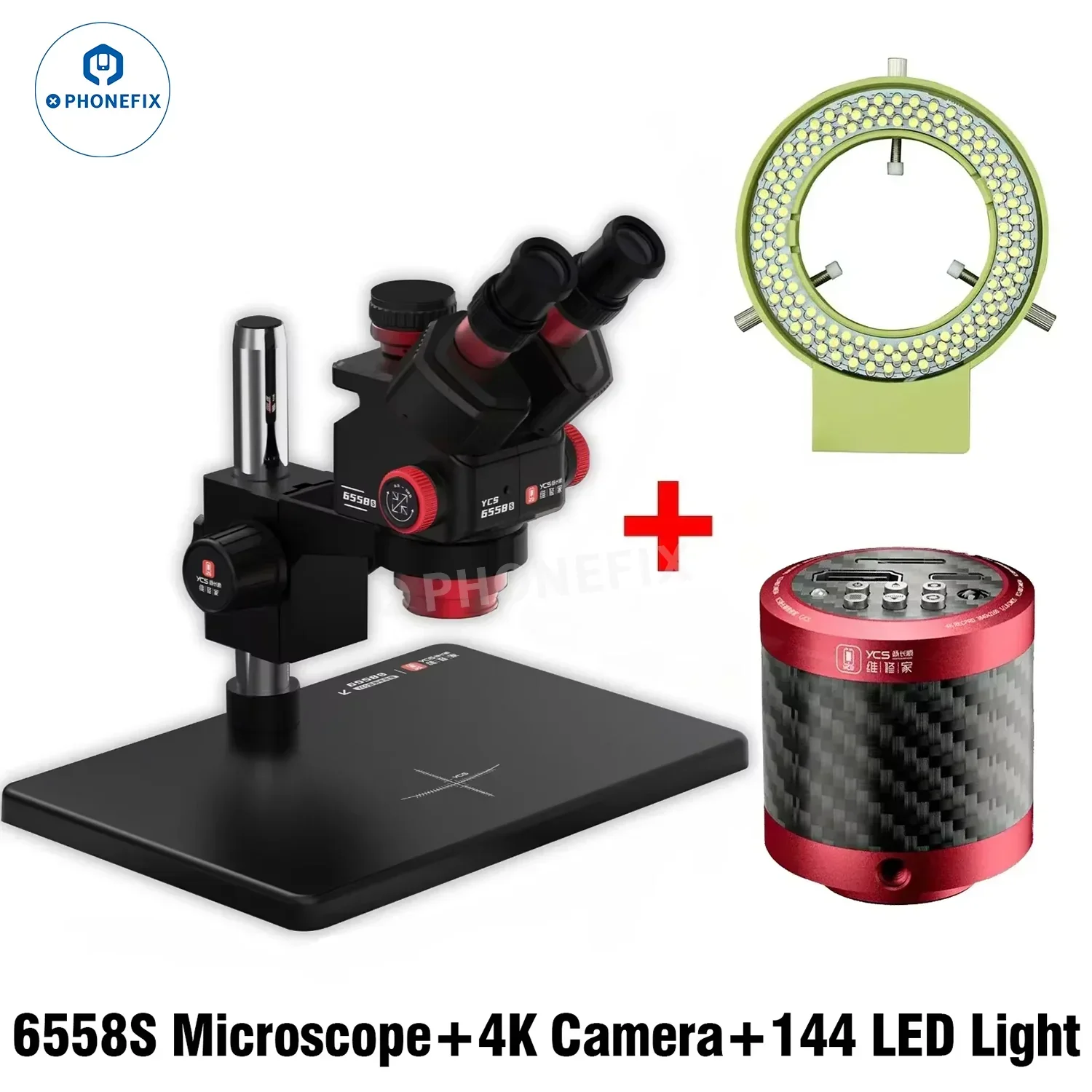 YCS 6558S 6558XS 6.5-58X Zoom HD Trinocular Microscope with 4K Camera - Image 8