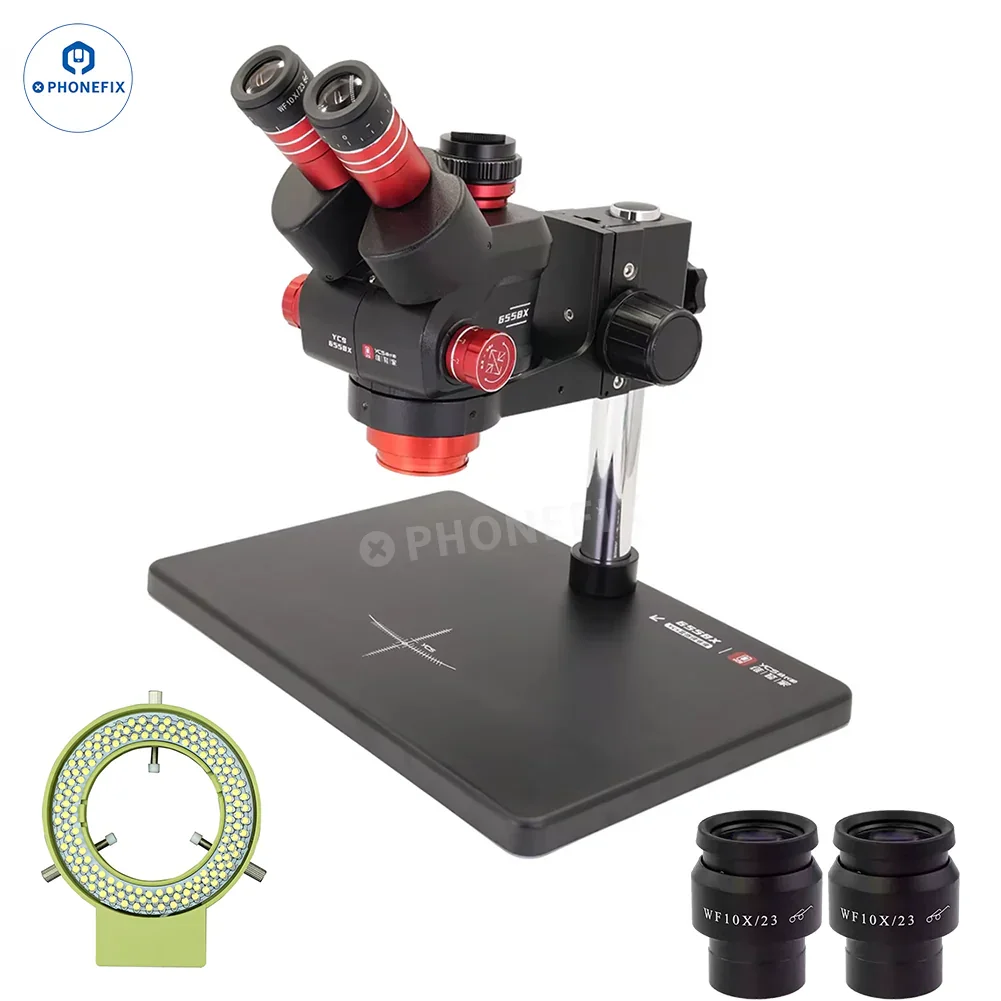 YCS 6558X 6.5X-58X Trinocular Zoom Stereo Microscope - Image 6
