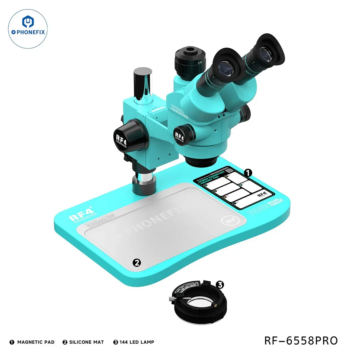 YCS 6558X 6.5X-58X Trinocular Zoom Stereo Microscope - Image 9