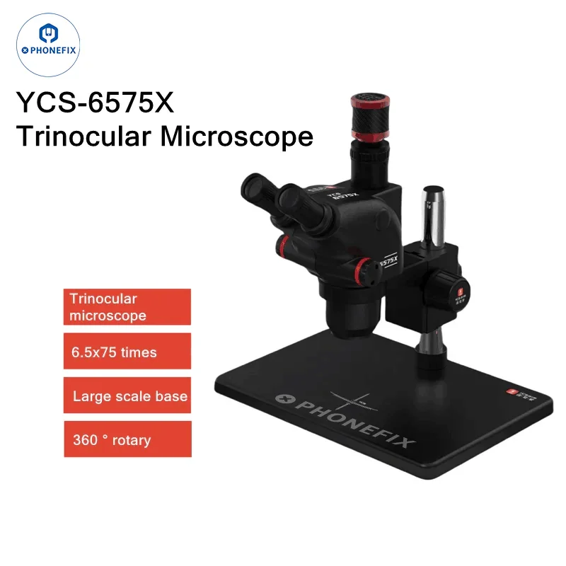 YCS 6575X 6.5X-75X Trinocular Microscope X80 4K Camera - Image 10