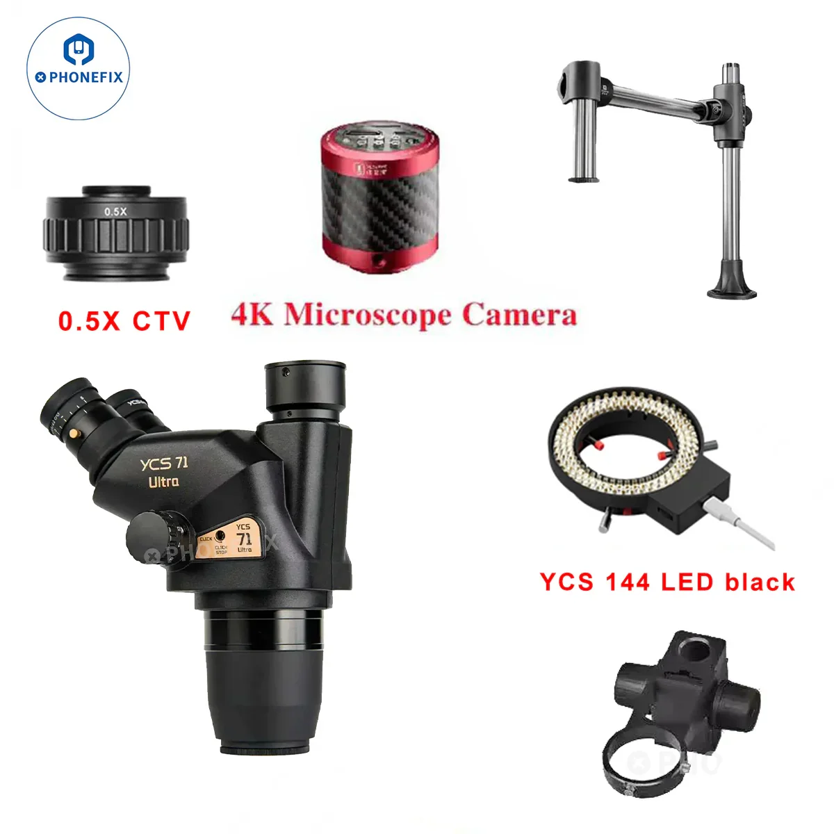 YCS 71 Ultra 6.7X-45X Trinocular Microscope for Phone Soldering Repair - Image 2
