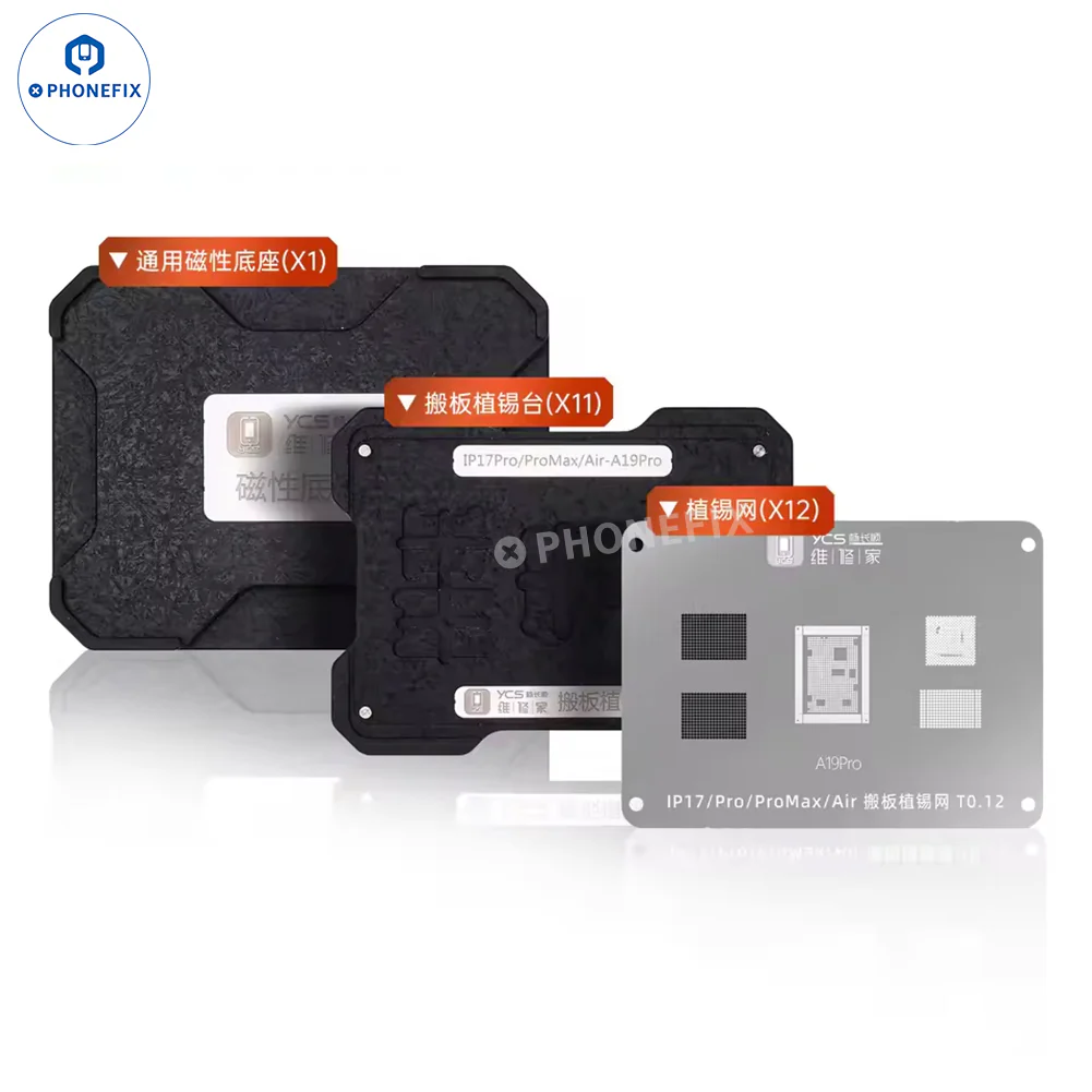 YCS A11-A19 Pro Tin Planting Reballing Stencil Set for iPhone 8-17PM - Image 2