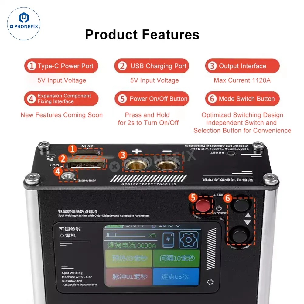 YCS Adjustable Parameter Spot Welder with Color Screen Display - Image 5