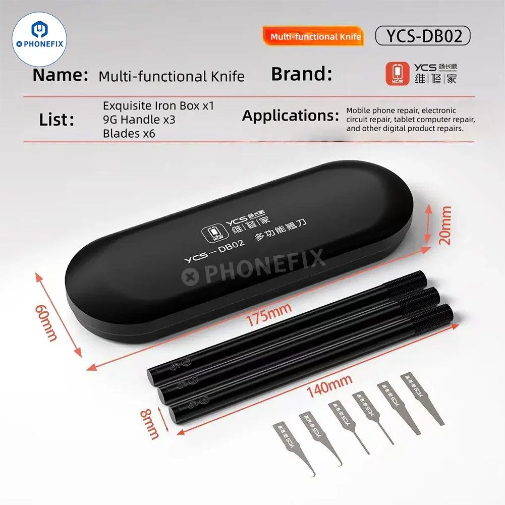 YCS DB02 Spudger Blade Set for Phone CPU Nand IC Glue Removal - Image 6