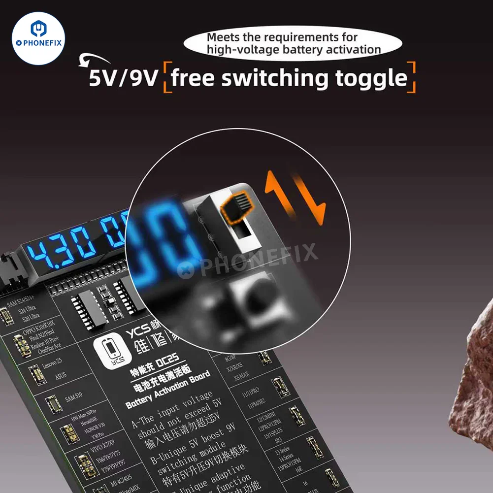YCS DC25 Battery Charging Activation Board for iPhone 6-16 & Android - Image 3