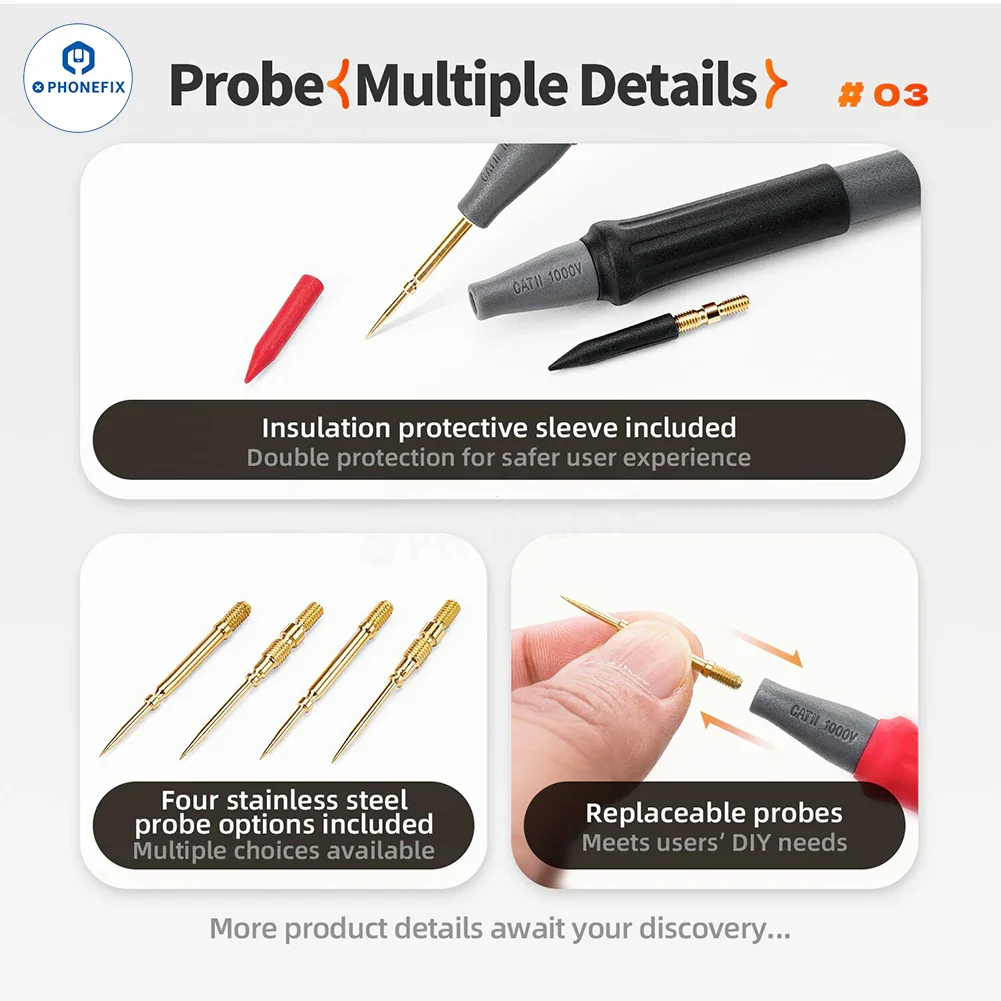 YCS Extra-tip Multimeter Pen for Phone PCB BGA IC Measurement - Image 6