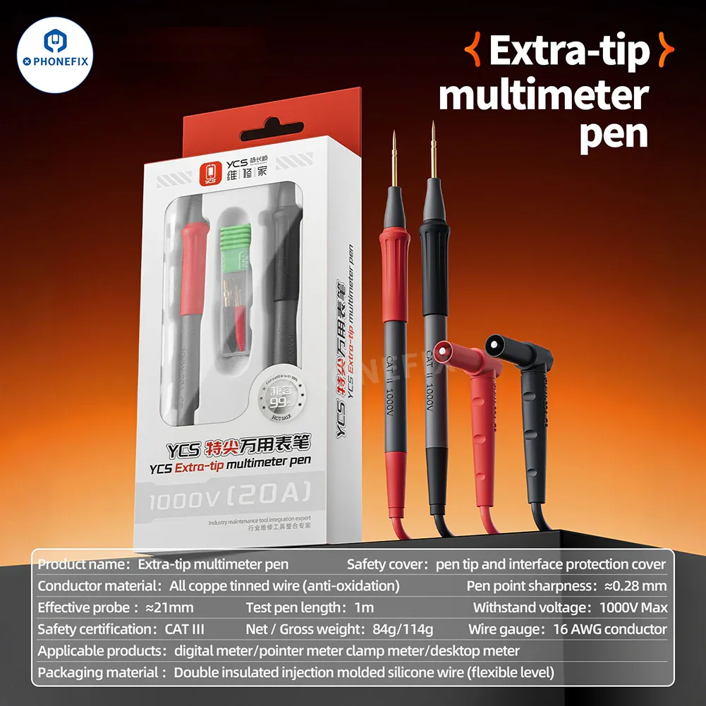 YCS Extra-tip Multimeter Pen for Phone PCB BGA IC Measurement - Image 7