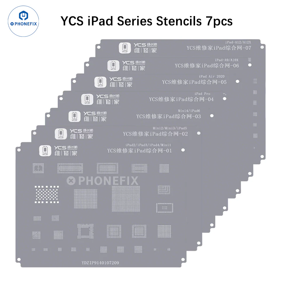 YCS iPad Series CPU Nand IC Comprehensive BGA Reballing Stencil