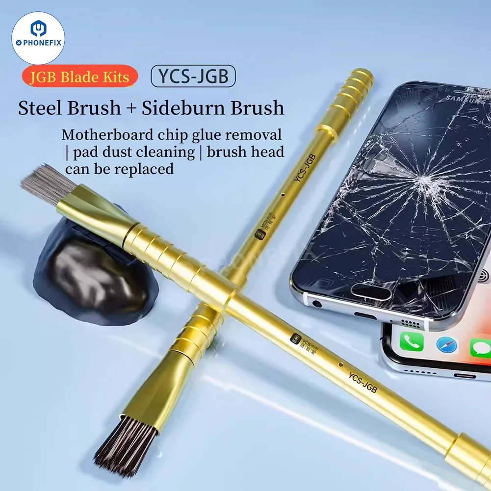 YCS JGB 10 in 1 Mobile PCB Chip Glue Removal Blade Brush Set - Image 2