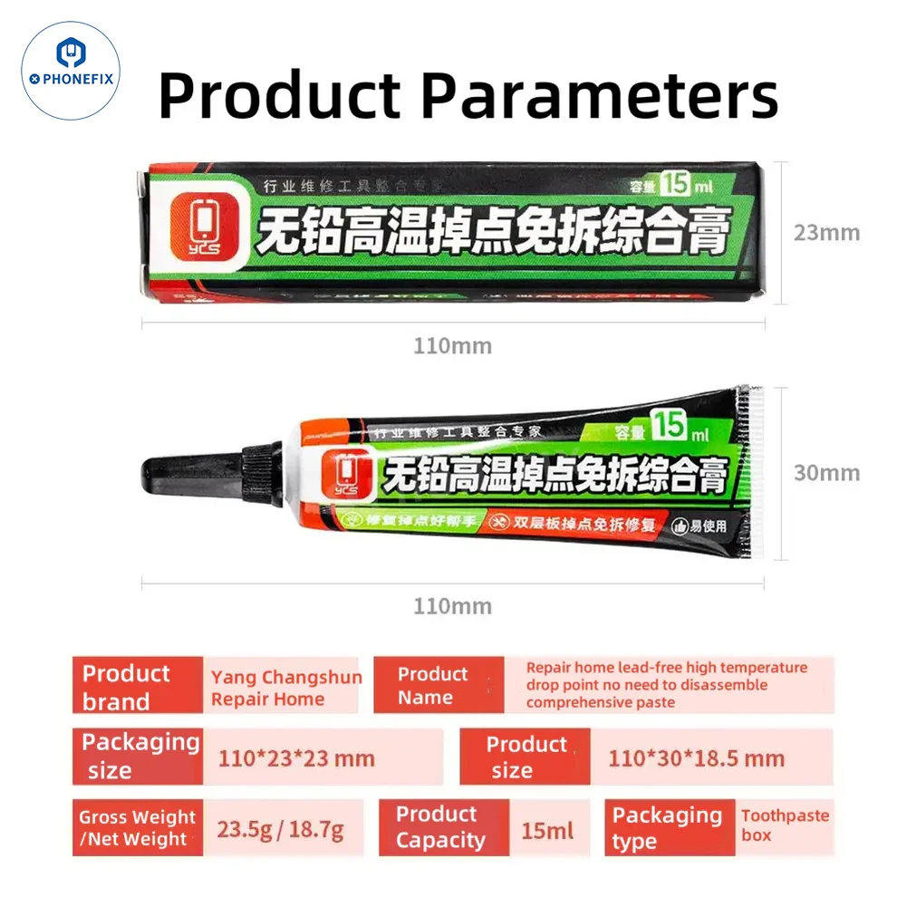 YCS Lead-free Solder Paste Halogen-Free Phone PCB Repair Flux - Image 13