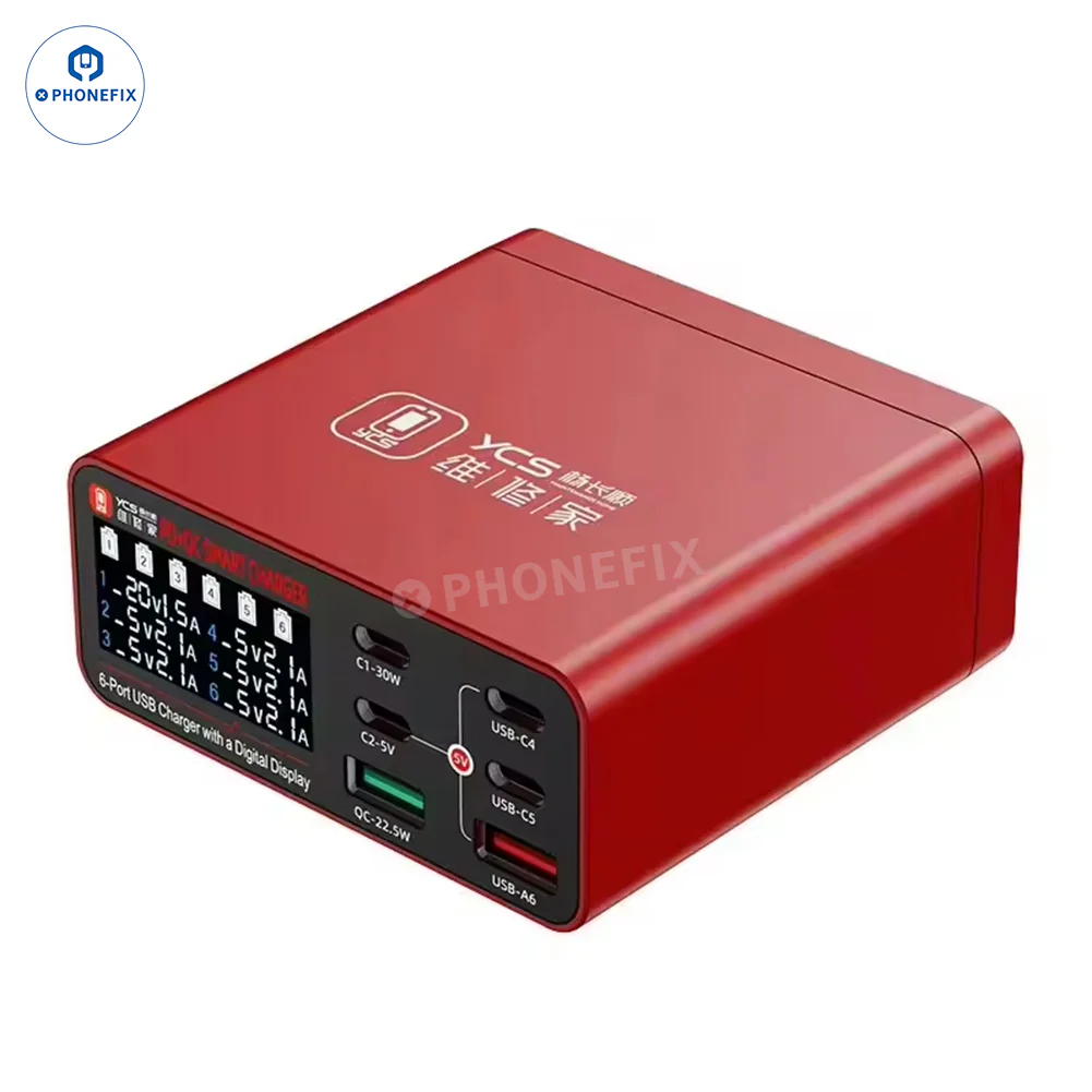 YCS M.Y Multi-Port Digital USB Charger PD QC Fast Charging Station - Image 10