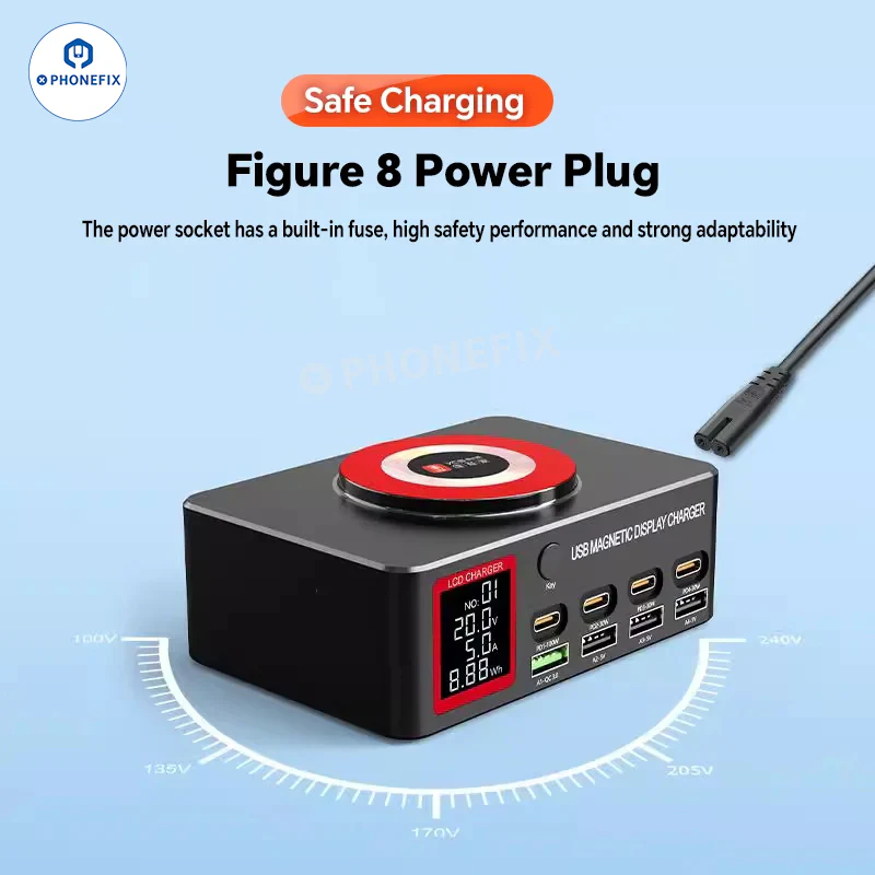 YCS M.Y Multi-Port Digital USB Charger PD QC Fast Charging Station - Image 6