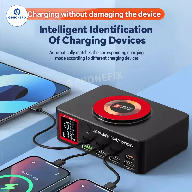 YCS M.Y Multi-Port Digital USB Charger PD QC Fast Charging Station - Image 8