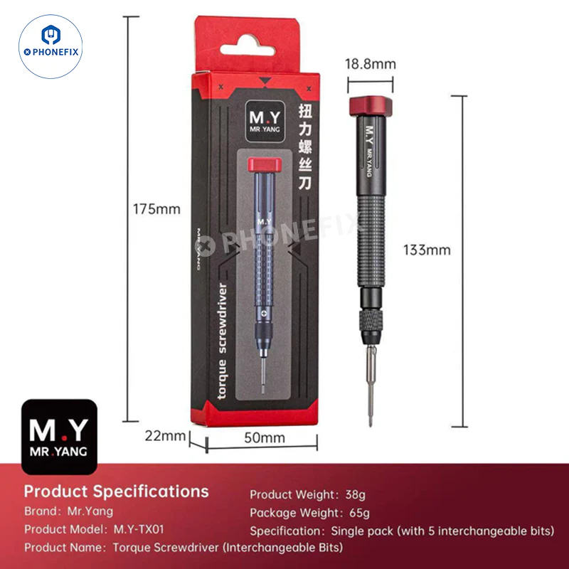YCS M.Y-TX01 5-in-1 Torque Screwdriver for iPhone 17/Phone Repair - Image 6