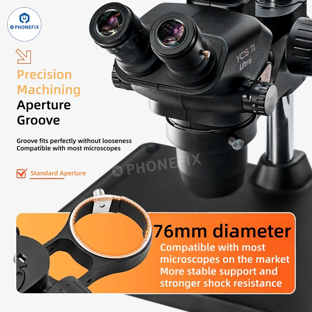 YCS Microscope Lifting Stand 76mm Holder Bracket 32mm Column - Image 3