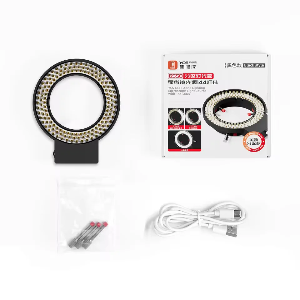 YCS Microscope Swing Arm Bracket 144 LED Ring Light Source - Image 14