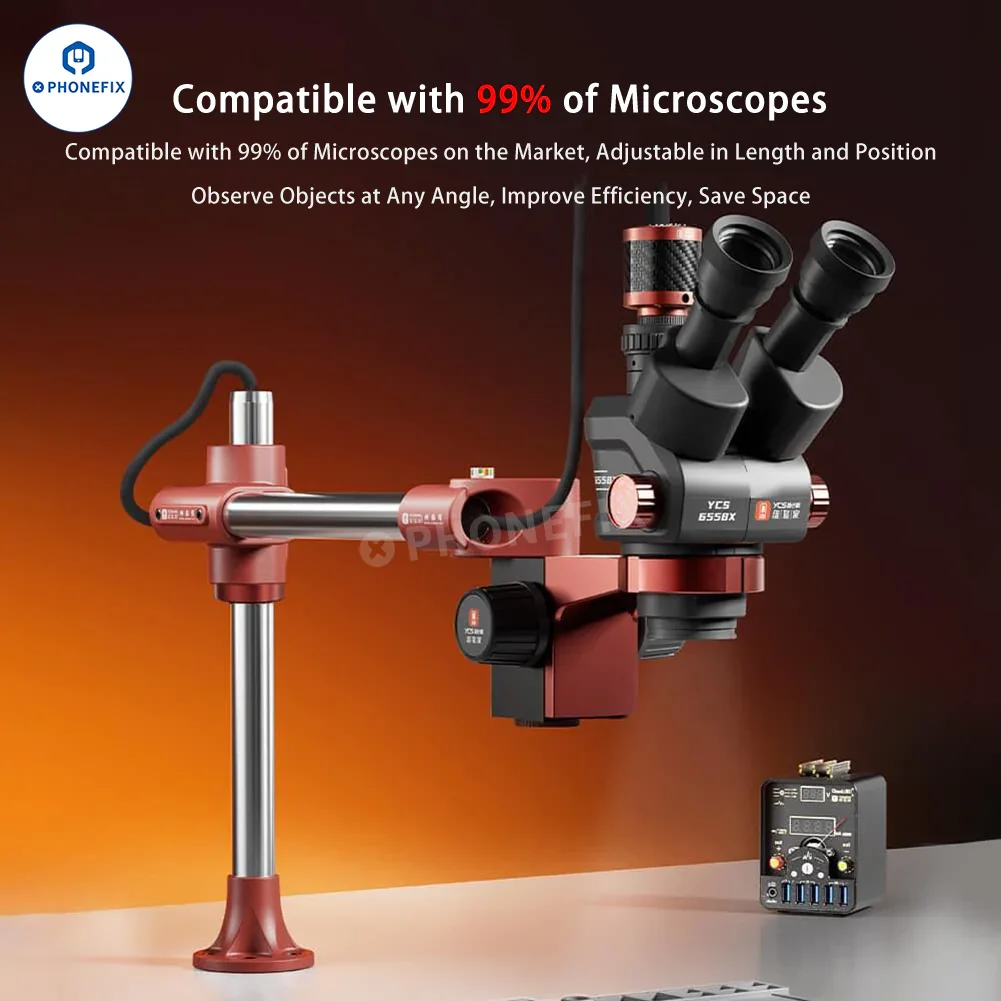 YCS Microscope Swing Arm Bracket 144 LED Ring Light Source - Image 2