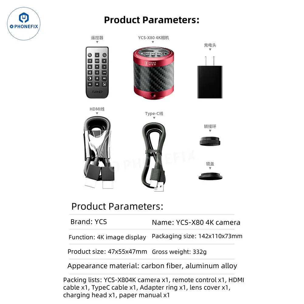 YCS Microscope X80 4K Camera for Mobile Phone Repair - Image 8