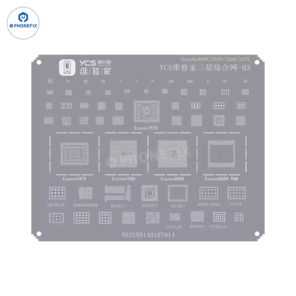 YCS Mobile BGA Reballing Stencils for iPhone Android Phones CPU Chip - Image 43