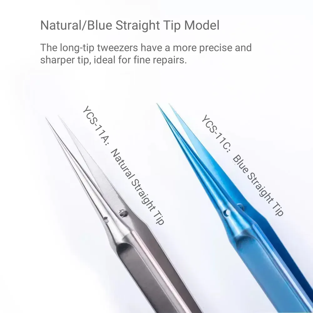YCS Ultra-precision Titanium Straight Curved Tweezers - Image 3