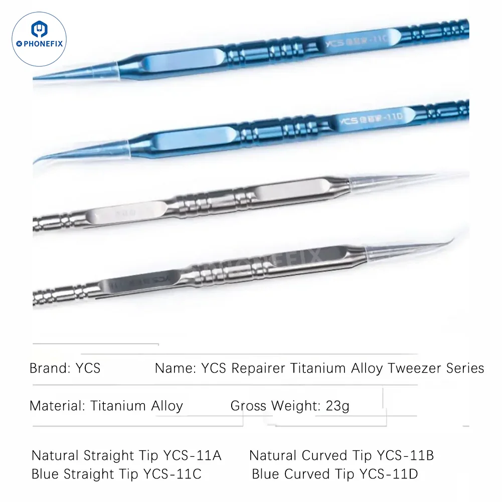 YCS Ultra-precision Titanium Straight Curved Tweezers - Image 6
