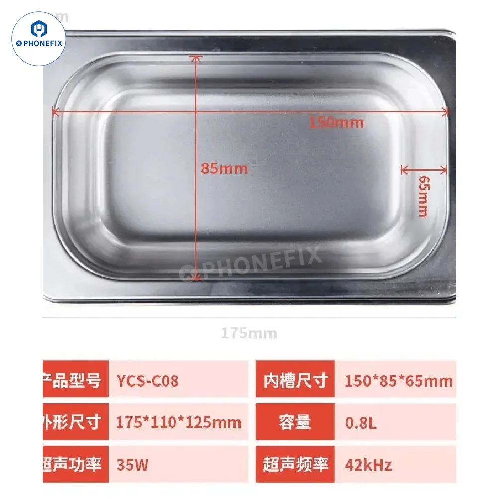 YCS Ultrasonic Cleaner Washing Water Phone PCB IC Camera Cleaning - Image 11