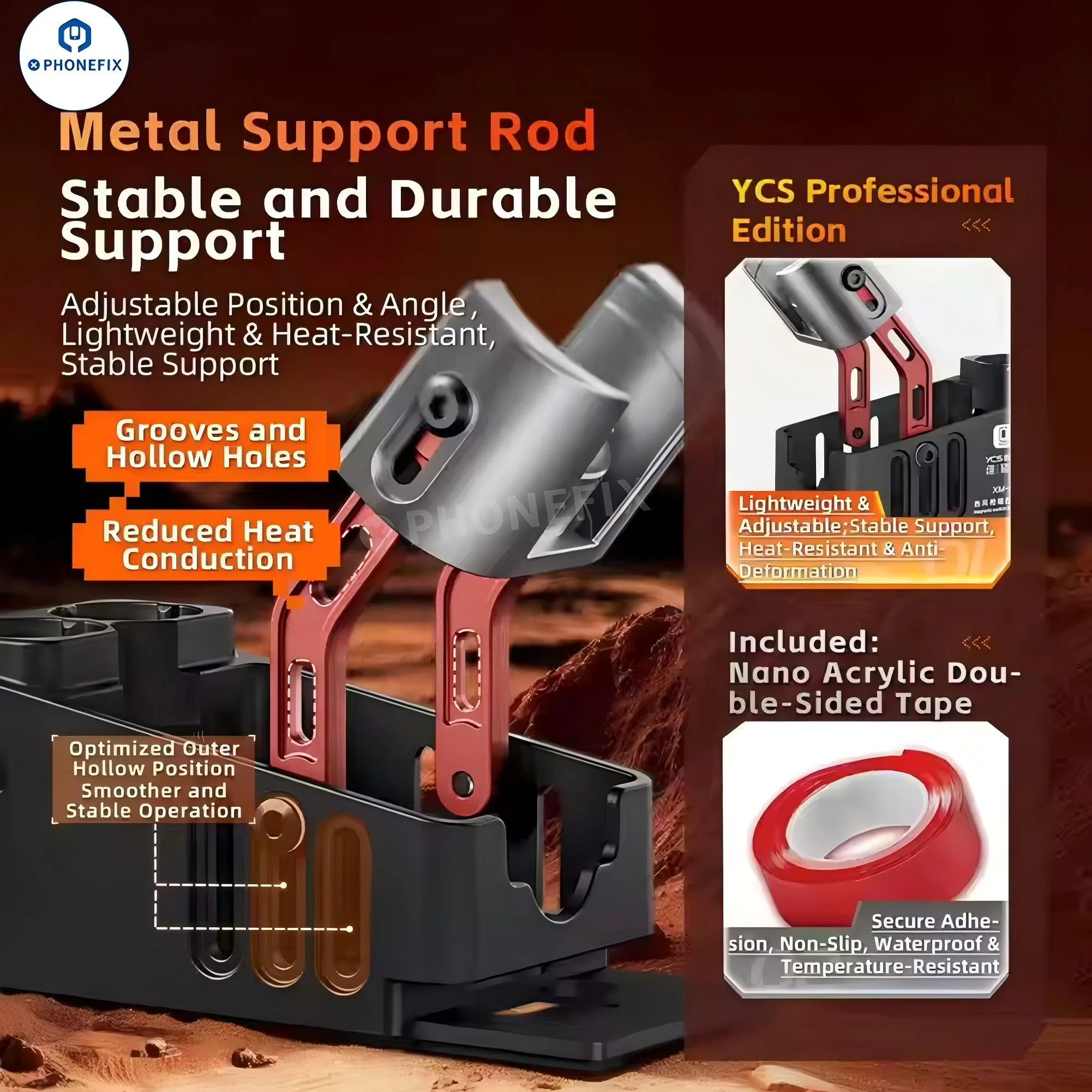 YCS XM-01 Hot Air Gun Stand Magnetic Sleep Bracket for PCB Repair - Image 3